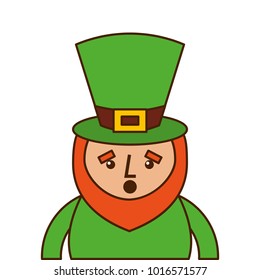 st. patricks day portrait of a surprised leprechaun