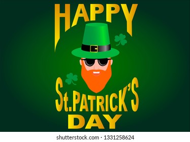 St. Patrick's Day postcard with the head of a leprechaun