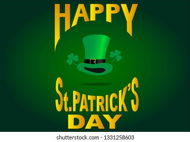 St. Patrick's Day postcard with a leprechaun hat