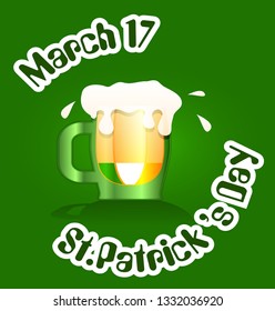 St. Patrick's Day postcard sticker. vector