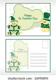 st. patrick's day postcards with cartoon illustration