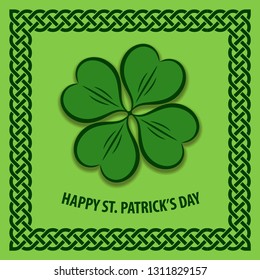 St. Patrick's Day poster, banner, label, badge, emblem or greeting card. Vector illustration.