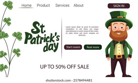 St. Patrick's Day for poster, banner, website, advertising. Vector clipart, illustration with isolated background.