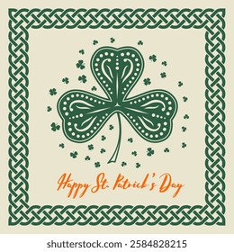 St. Patrick's Day poster, banner, label, badge, emblem or greeting card. Vector illustration