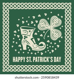 St. Patrick's Day poster, banner, label, badge, emblem or greeting card. Vector illustration