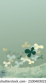 st patrick's day poster. Clover leaves on green background