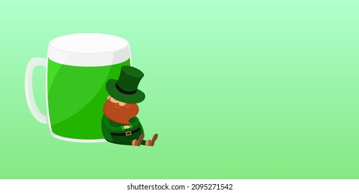 St. Patrick's Day poster with copy space. Vector illustration. 