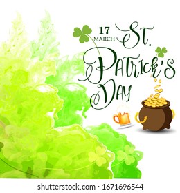 St. Patrick's day poster design in green colors. Vector Illustration of a St. Patrick's Day Background