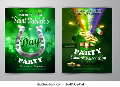 St. Patrick's Day poster set Vector illustration