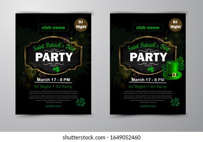 St. Patrick's Day poster set Vector illustration