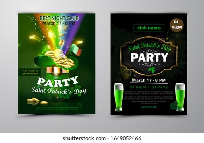 St. Patrick's Day poster set Vector illustration