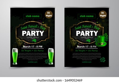 St. Patrick's Day poster set Vector illustration
