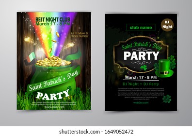 St. Patrick's Day poster set Vector illustration