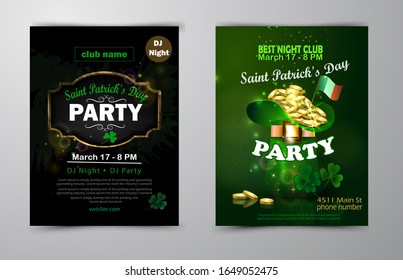 St. Patrick's Day poster set Vector illustration