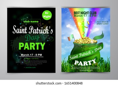 St. Patrick's Day poster set Vector illustration