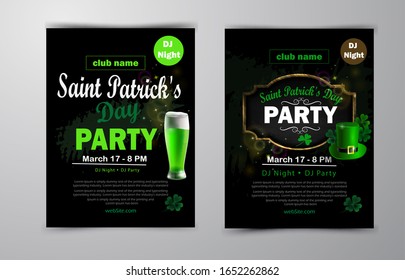 St. Patrick's Day poster set Vector illustration
