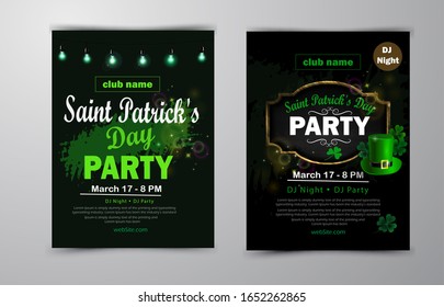 St. Patrick's Day poster set Vector illustration
