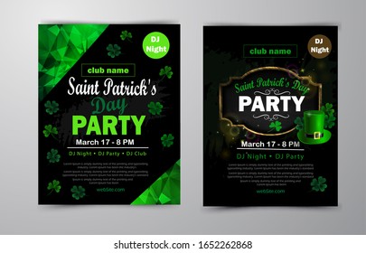 St. Patrick's Day poster set Vector illustration