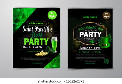 St. Patrick's Day poster set Vector illustration