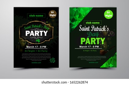 St. Patrick's Day poster set Vector illustration
