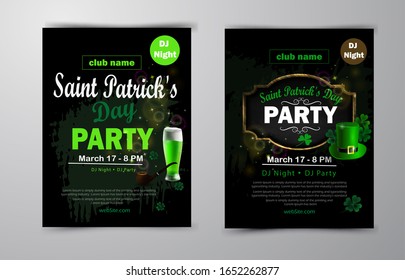 St. Patrick's Day poster set Vector illustration