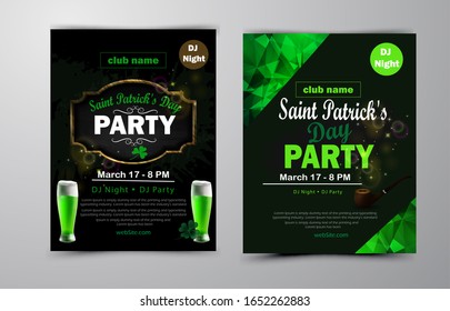 St. Patrick's Day poster set Vector illustration