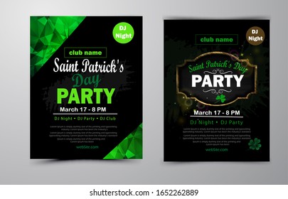 St. Patrick's Day poster set Vector illustration