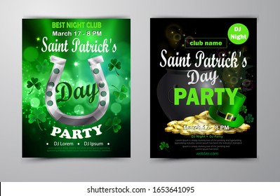 St. Patrick's Day poster set Vector illustration