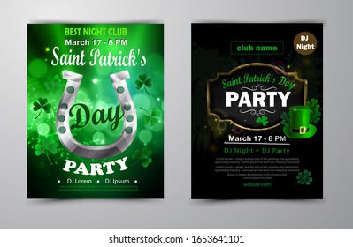 St. Patrick's Day poster set Vector illustration