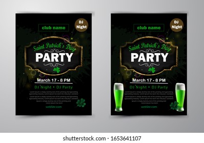 St. Patrick's Day poster set Vector illustration