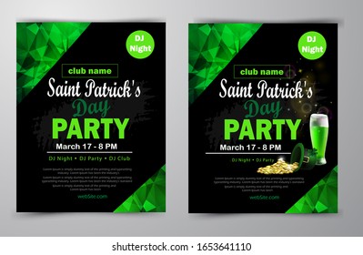 St. Patrick's Day poster set Vector illustration