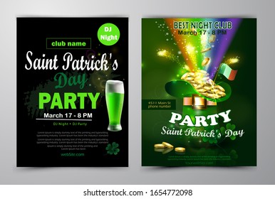 St. Patrick's Day poster set Vector illustration