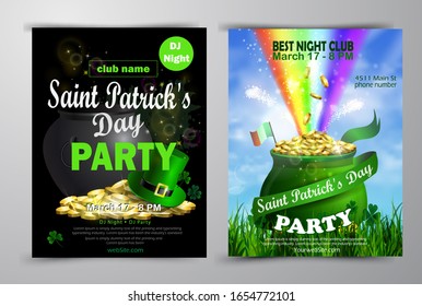 St. Patrick's Day poster set Vector illustration