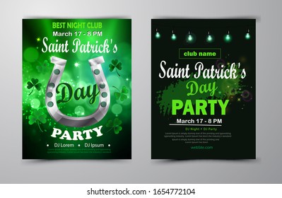 St. Patrick's Day poster set Vector illustration