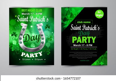 St. Patrick's Day poster set Vector illustration