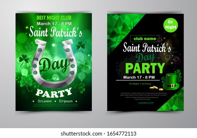 St. Patrick's Day poster set Vector illustration