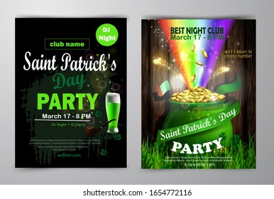 St. Patrick's Day poster set Vector illustration
