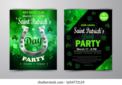 St. Patrick's Day poster set Vector illustration