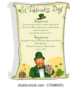 St. Patrick's Day poster with space for text