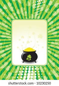 st. patricks day pot of gold abstract background vector illustration