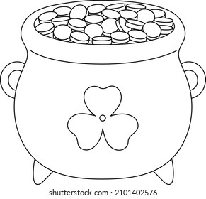 St. Patricks Day Pot Gold Coloring Page for Kids