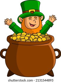 St. Patricks Day Pot Gold Cartoon Clipart 