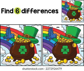 St. Patricks Day Pot Of Gold Find The Differences