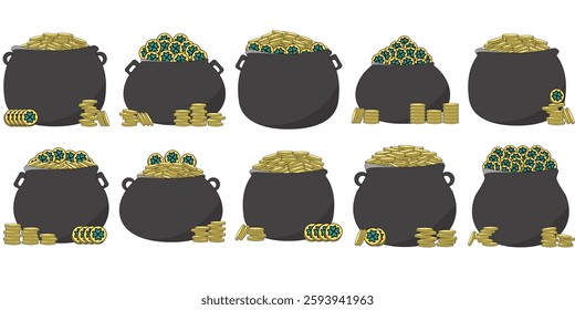St. Patrick's Day Pot of Gold Illustration