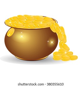 St. Patrick's Day pot of gold coins