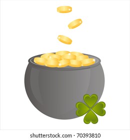 st. patrick's day pot of golden coins