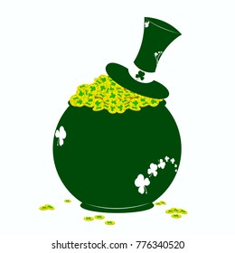 St. Patrick's Day, a pot with a slap and clover