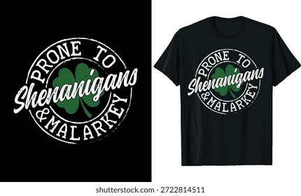 Día de San Patricio Propenso a Shenanigans Malarkey Diseño de camiseta