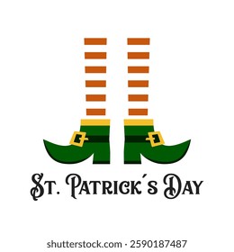 St. Patrick's Day quote. Irish leprechaun on white background. Happy St. Patrick's day vector flat illustration.