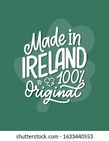 St. Patrick's Day quote, typography greeting card template. Lettering slogan for print, t-shirt, festive design element. Vector illustration
